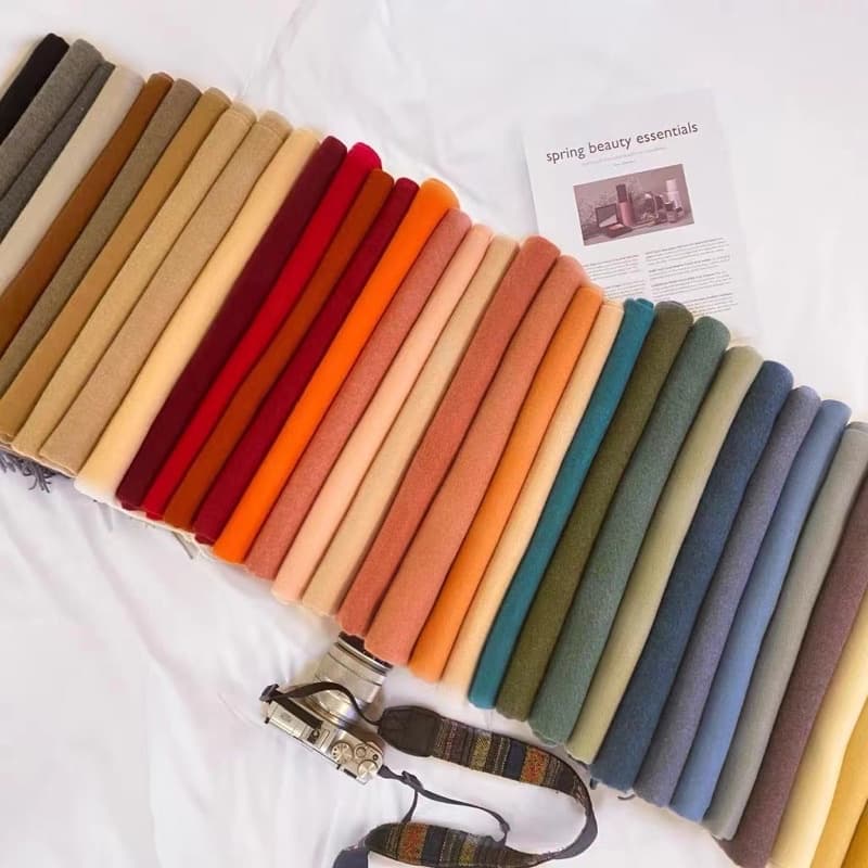 cashmere Cachecol feminino de cor sólida, macio e sem espinhos ​
