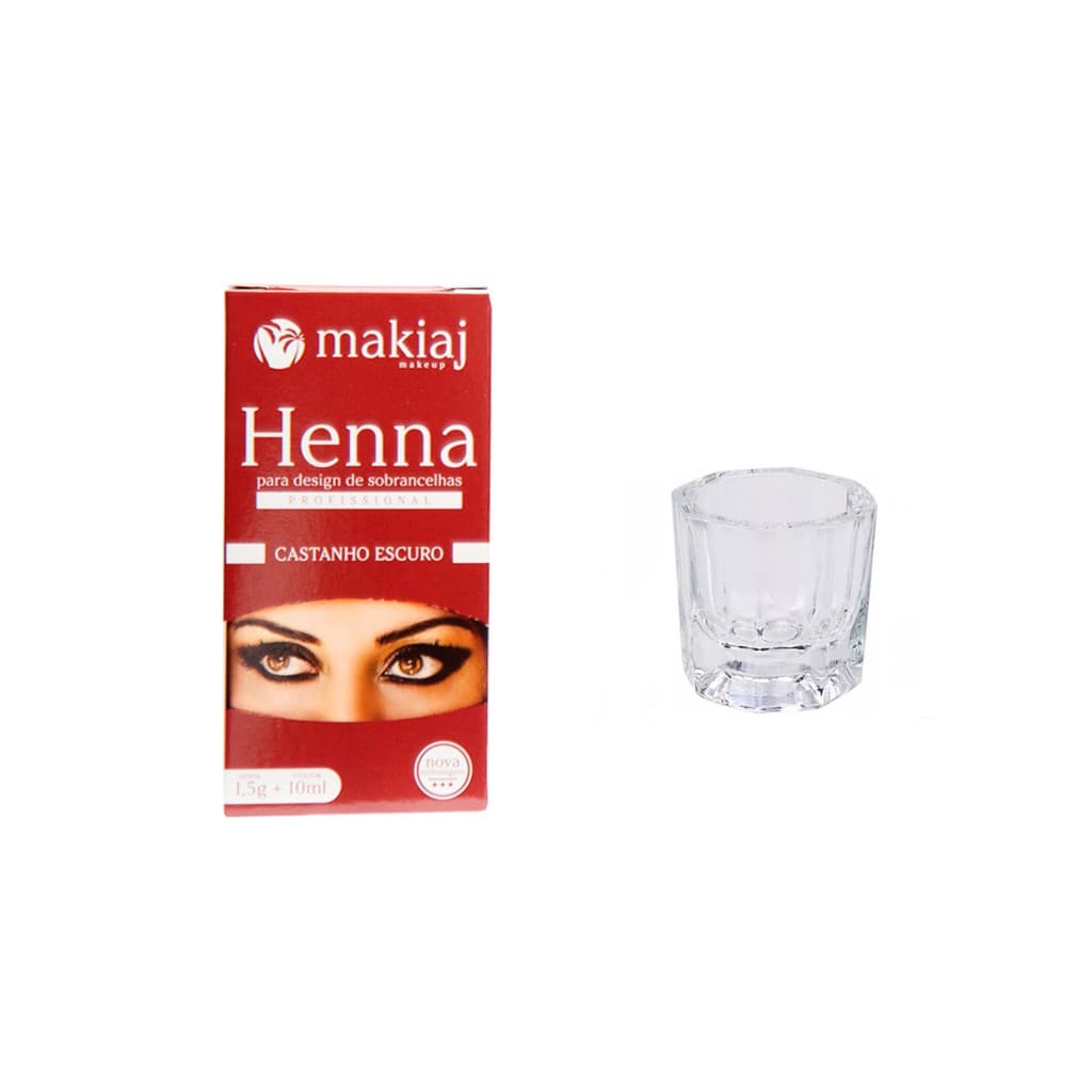 Henna Makiaj alta Fixação para Sobrancelhas + Dappen de Vidro