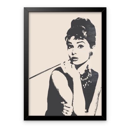 Quadro decorativo Grande 40x60 para sua sala ou quarto Audrey Hepburn
