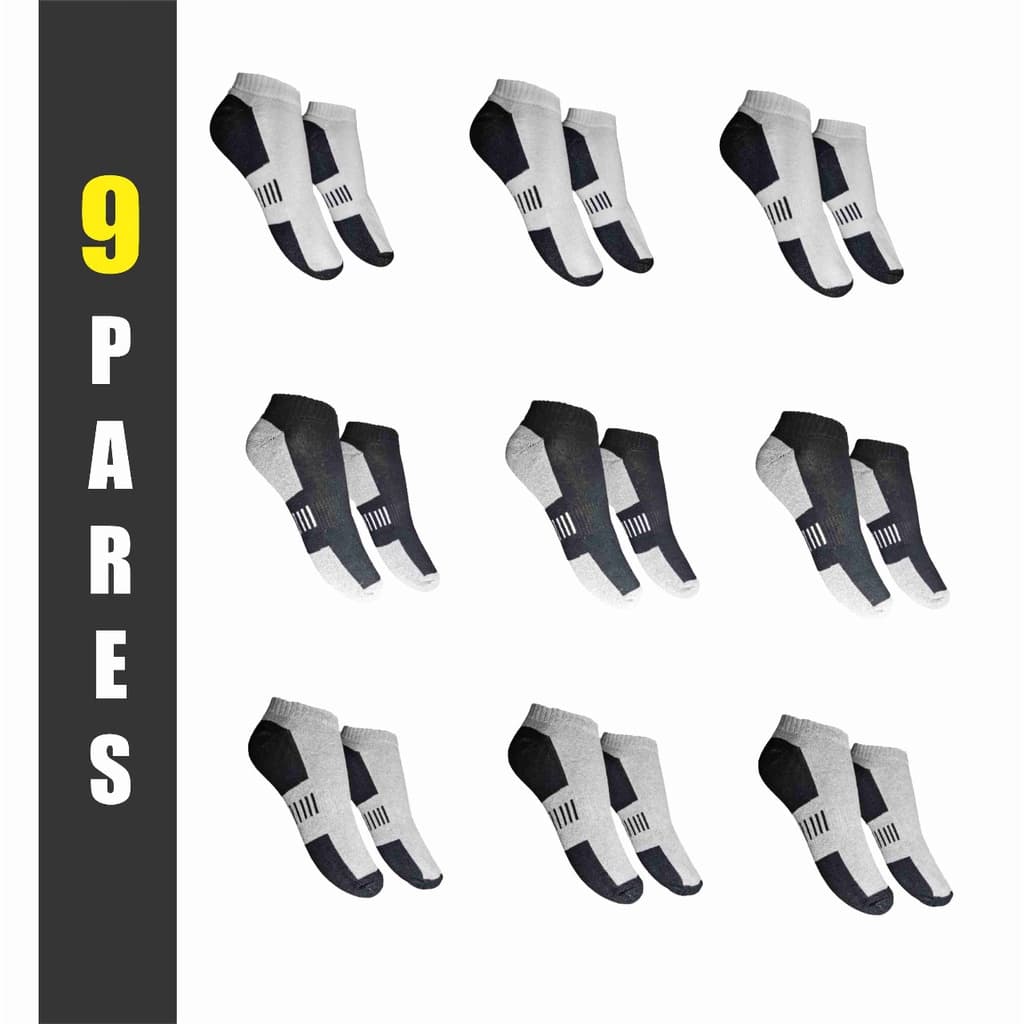Meia Masculina Kit 9 Pares Prime Cano Curto Invisível Algodão Revenda