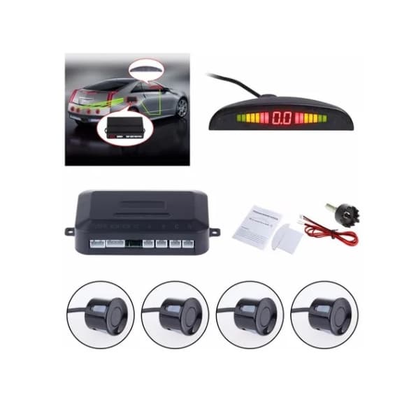 Sensor de Re Estacionamento 4 Pontos Com Sensor Sonoro e Visor de Distancia