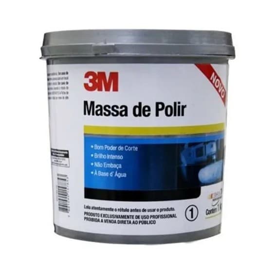 3m Massa De Polir Base Agua 1kg Polimento Original