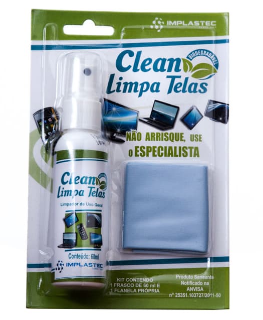 Limpa Telas Clean Implastec 60ml Com Flanela