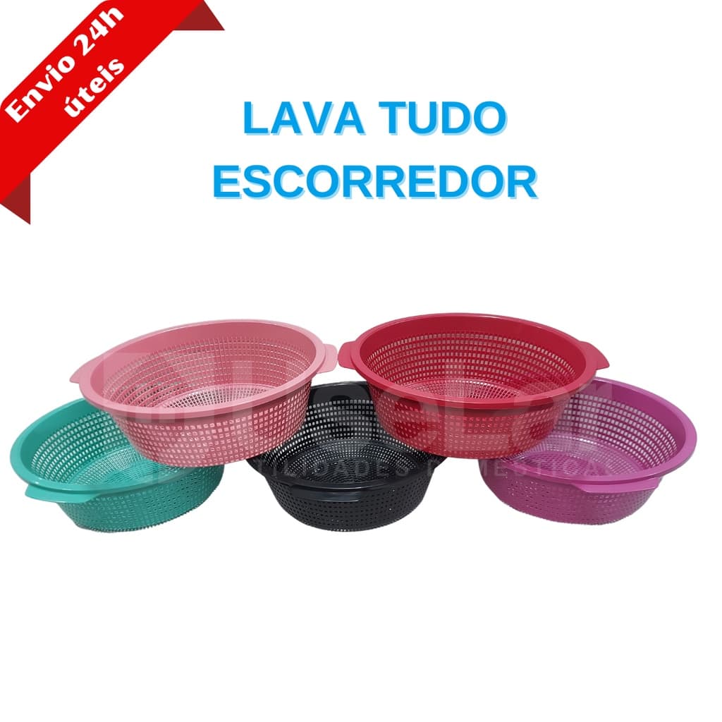 Lava Tudo Escorredor de Alimentos Arroz - Macarrão - Legumes - Saladas - Plástico