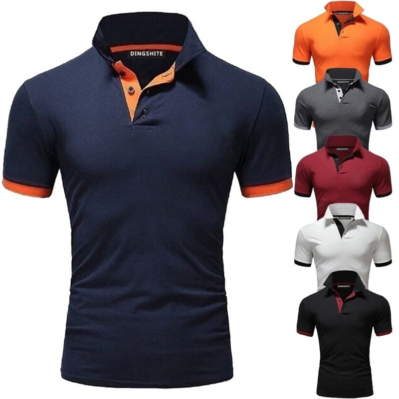 Camisas Polo Masculinas De Negócios Tops Lisos Básicos Masculinos