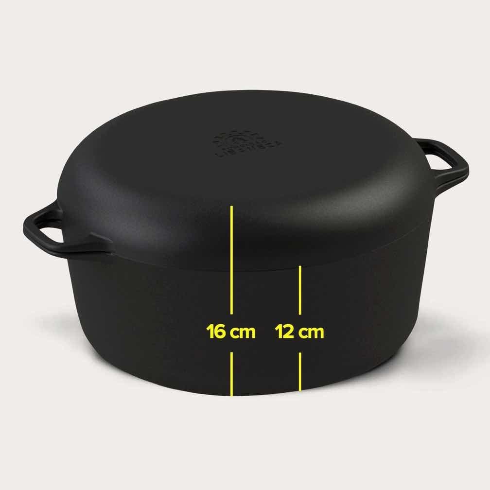 Panela de Assar Pao De Ferro Fundido Multiuso 7,6 Litros Libaneza