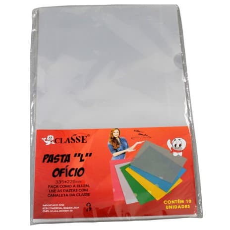 Pasta L A4 Cristal C/100 unidades Classe - ARUFORTE