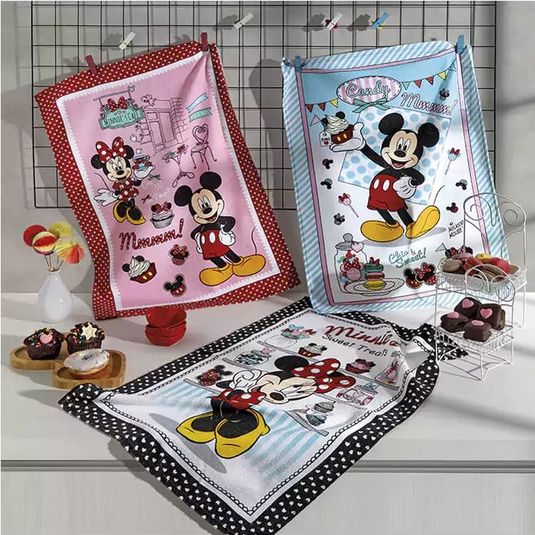 Kit 3 Panos De Prato/Copa Mickey E Minnie 13- Disney