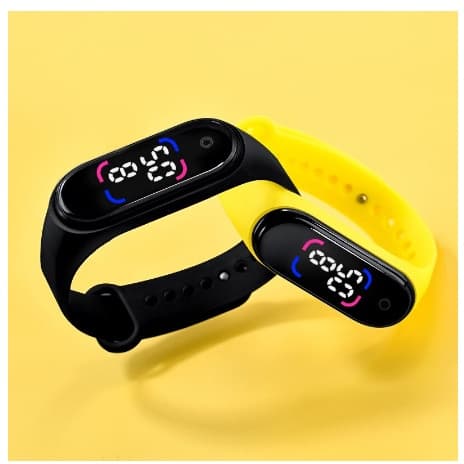 kit2 Relógio M4 De Pulso Digital Com LED Prova D'água Pulseira colorida feminino masculino Infantil Unissex