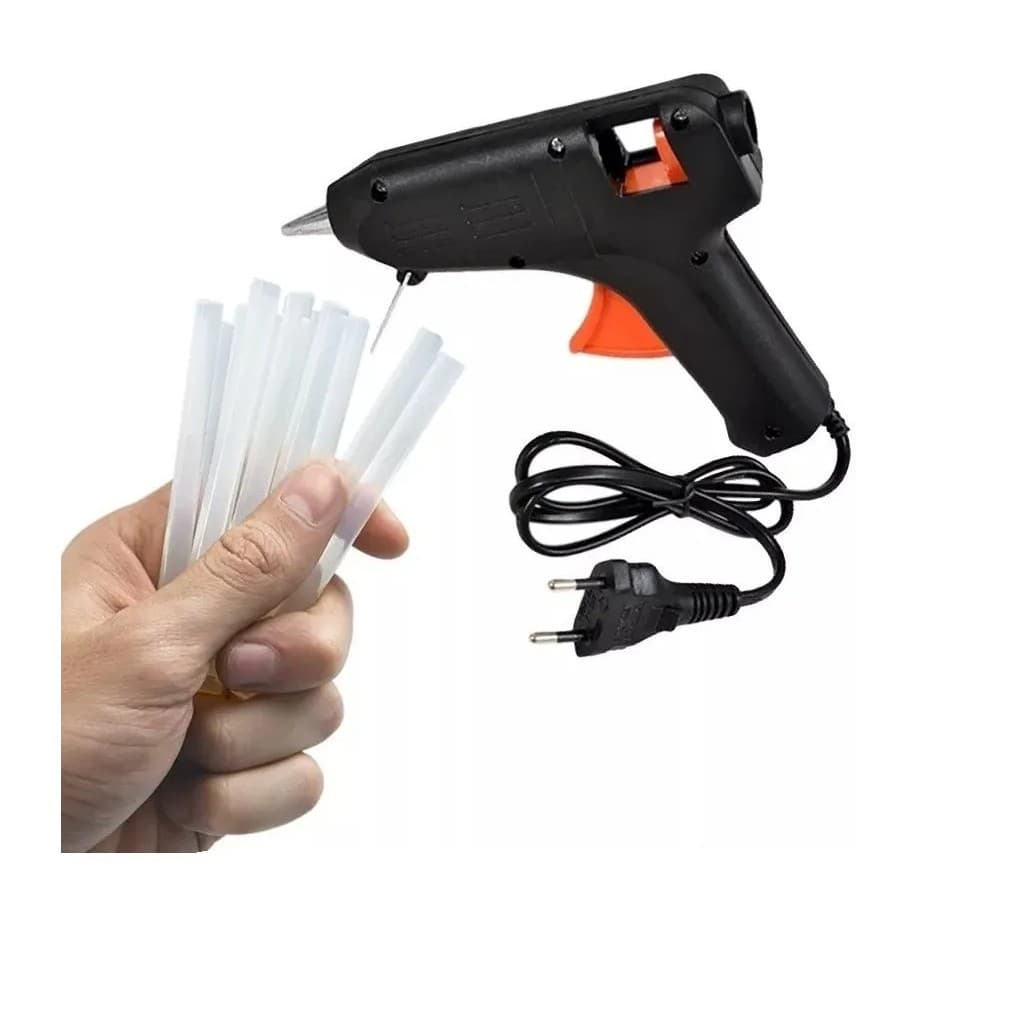 Pistola De Cola Quente Bivolt 7w + 10 Bastões De Cola