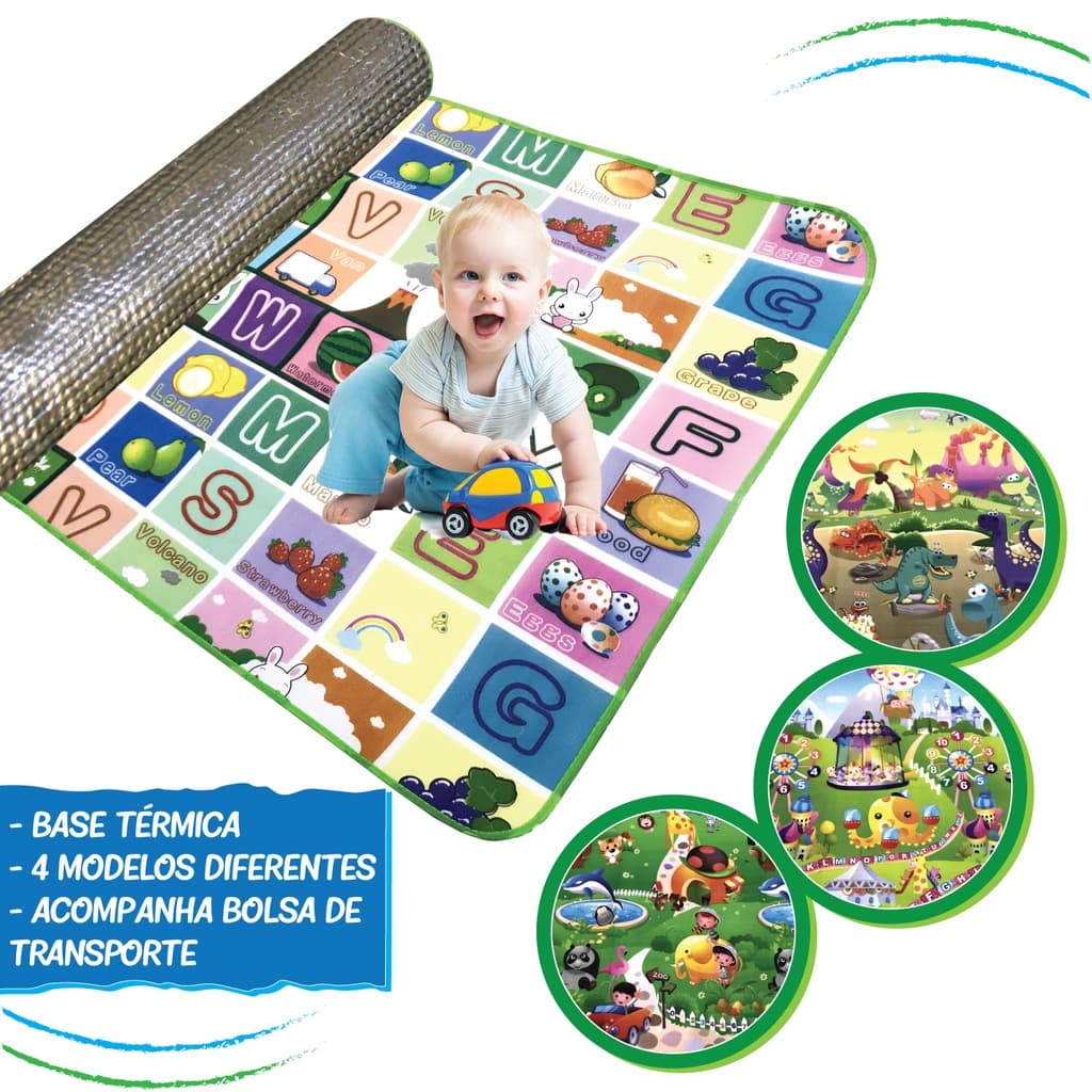Tapete Atividades Térmico Tatame Infantil Educativo Bebe Gigante 1,20 x 1,80m