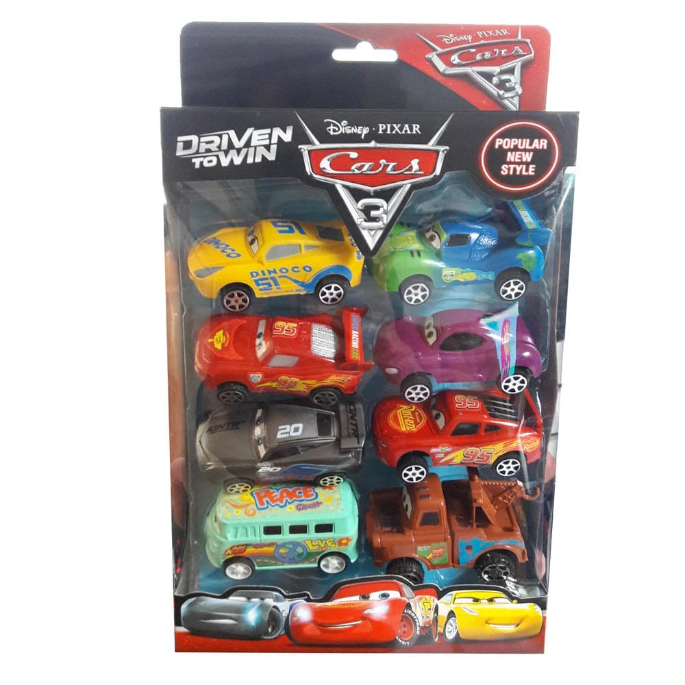 Kit Com 8 Carrinhos Mcqueen E Amigos 757-4 do Filme Carros 3 Cars Disney