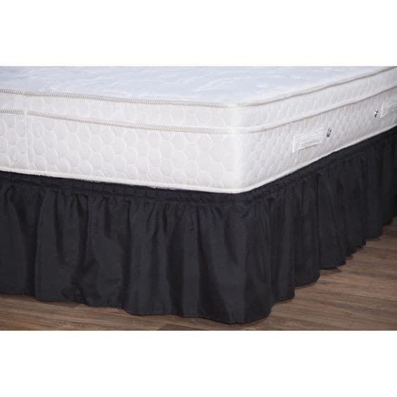Saia cama box Casal- Preto-  138 x 188 x 30 cm - 100% Poliéster