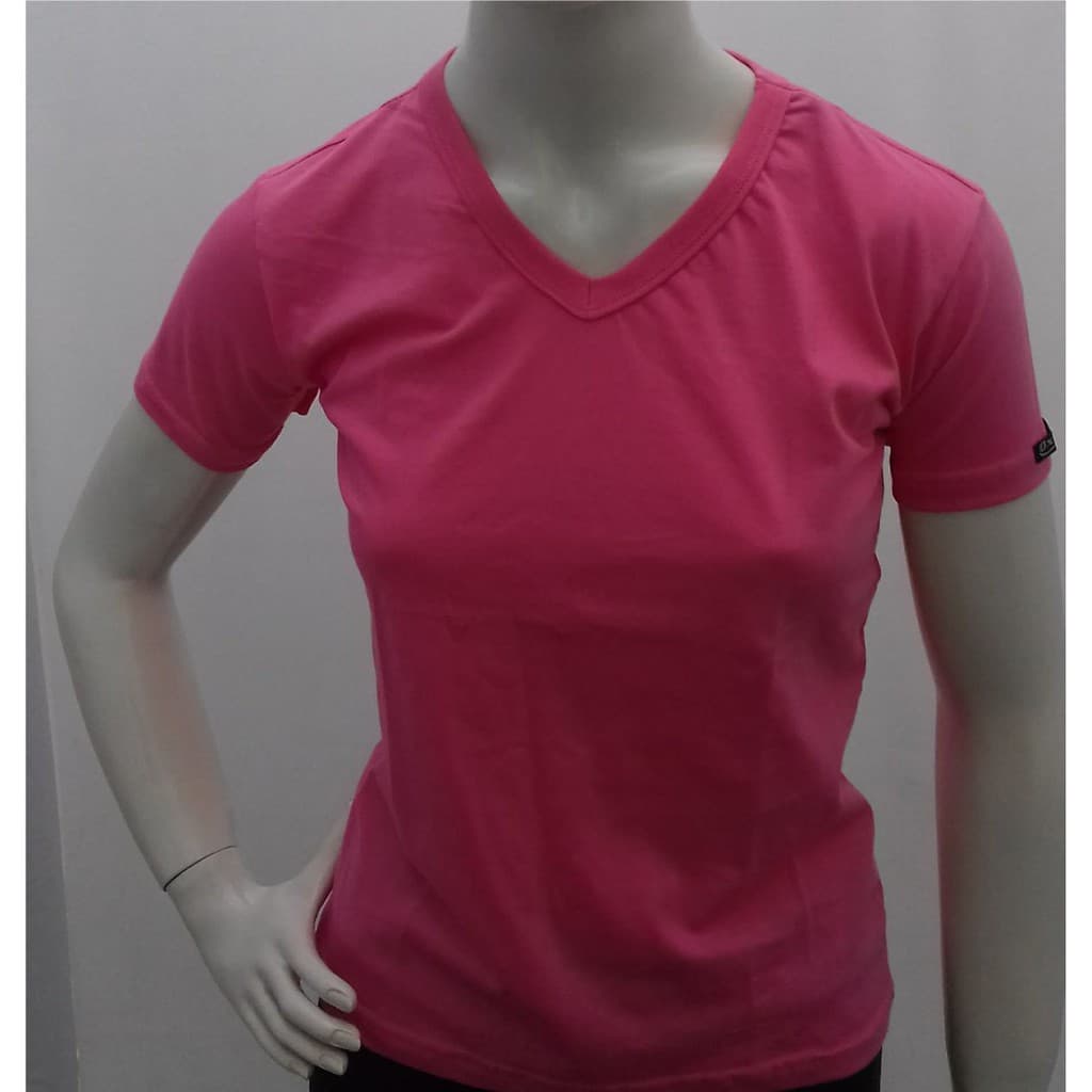 T-Shirt Feminina Gola V  Lisa 100% Algodão Marca Oxley