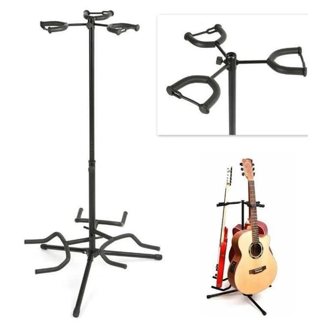 Suporte Triplo Para 3 Violão Guitarra Contra Baixo Viola