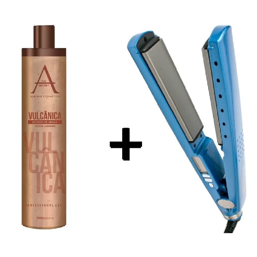 Alkimia Cosmetics Progressiva Vulcânica Argila 1L + Prancha de Brinde