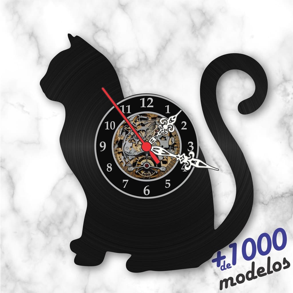 Relógio Gato Clínica Veterinária Petshop Estimação Vinil Lp