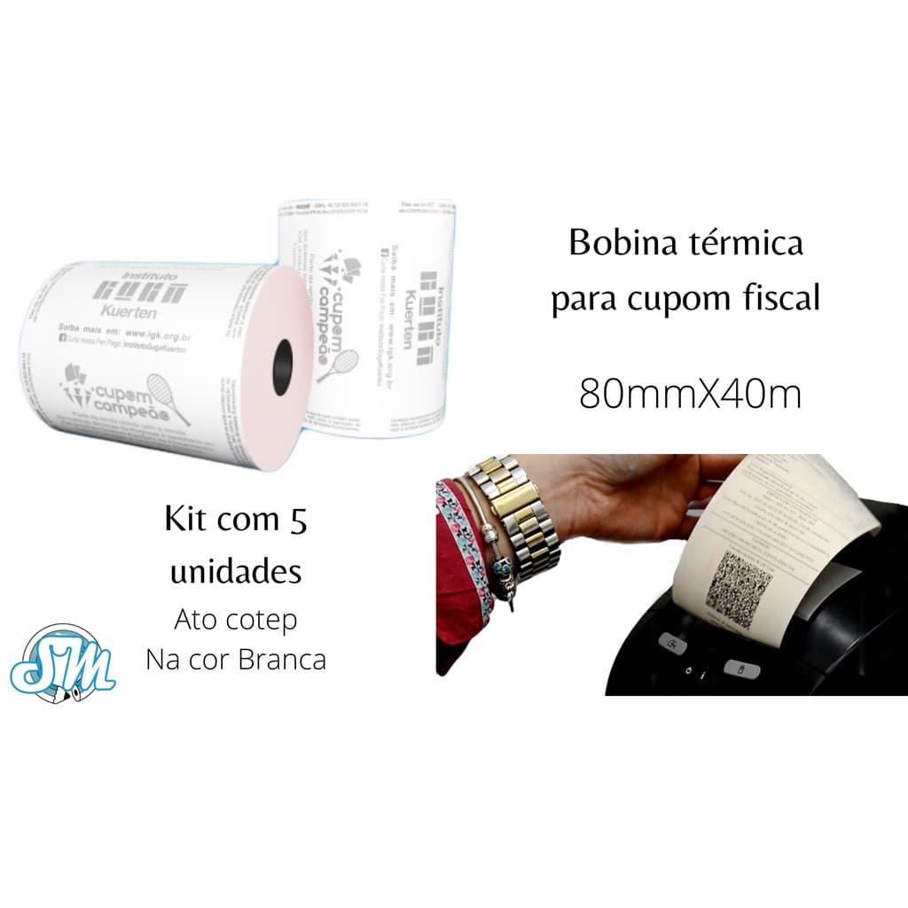 Kit Com 3 Bobina Termica Ato Cotep 80x40 Para Impressora Fiscal/cupom Fiscal/restaurante/loja/mercado/comercio Etc Envio Em 24 Horas