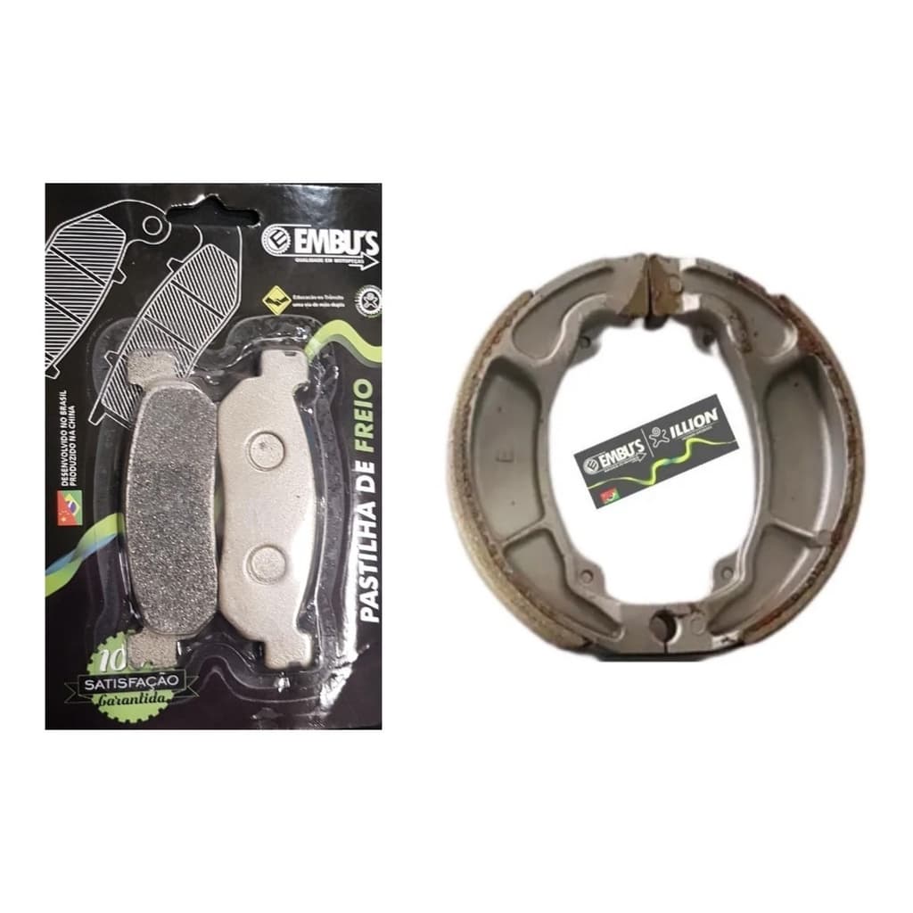 Kit Completo Pastilha + Lona Freio Yamaha Neo115 Neo At115
