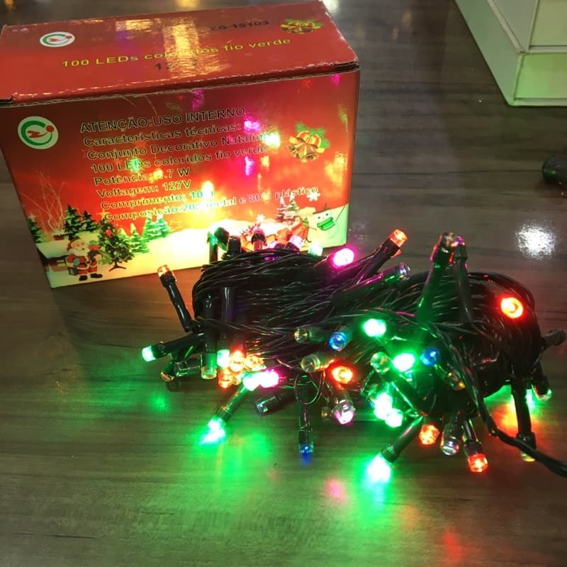100 Leds Coloridos pisca pisca Enfeite natalino