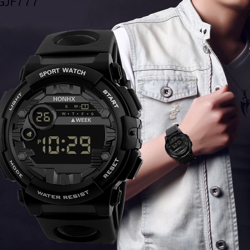 Relógio De Pulso Digital Masculino À Prova D 'Água Luminoso Com Mostrador Grande / Esportivo / Lazer