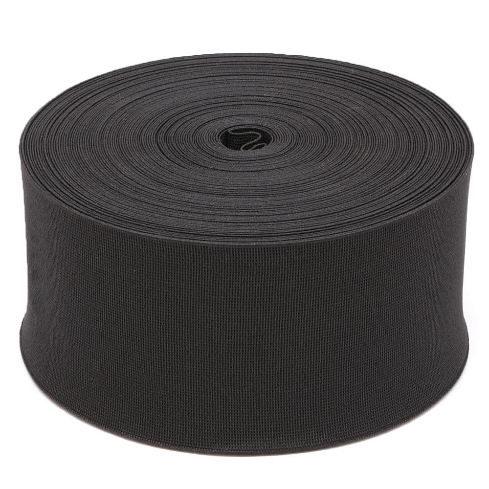 Elástico De 8cm Preto Tradicional - Rolo Com 10 Metros
