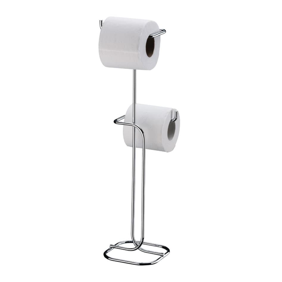 Suporte Porta Papel Higiênico Duplo De Chão Banheiro Cromado - 1176 Future