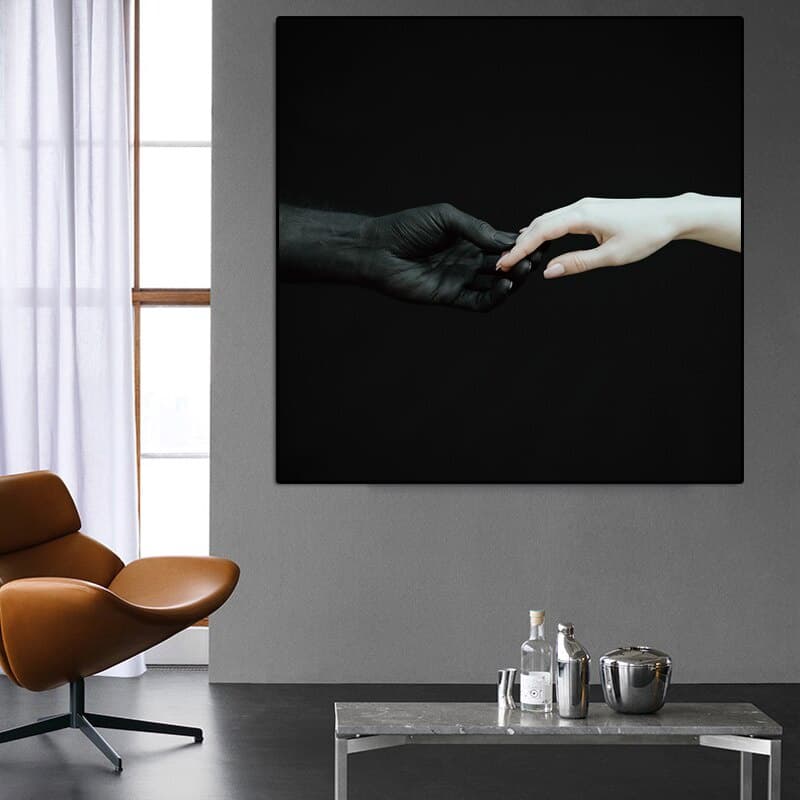 quadro decorativo 1 peça mãos dadas decoração