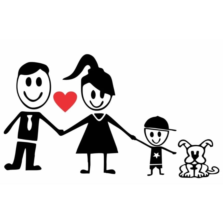 Adesivo Personalizado - Família - Casal - Filho - Cachorro
