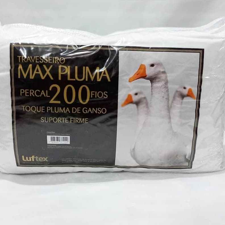 Travesseiro Toque De Pluma de Ganso  70cm X 50cm 1 pç