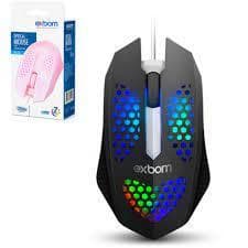 Mouse Gamer Óptico Usb Ultraleve Colmeia com Led RGB - MS-C33