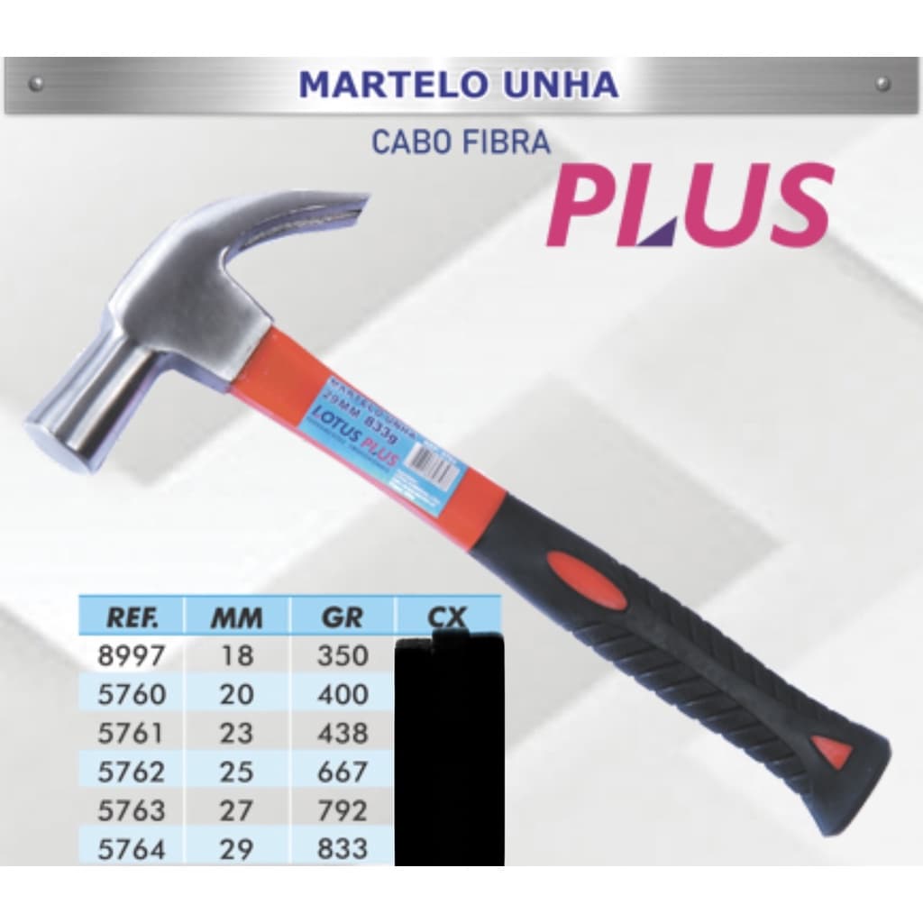 MARTELO CABO DE FIBRA EMBORRACHADO