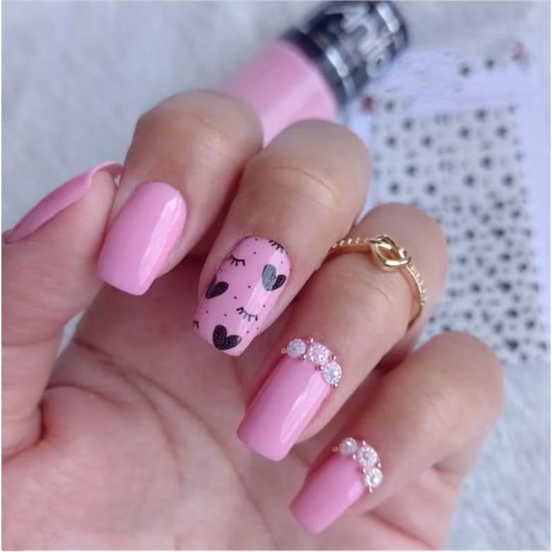 Película de unha cílios e corações cartela com 12 adesivos DVS - 151  Adesivos,películas,unhas,nails art,unhas decoradas