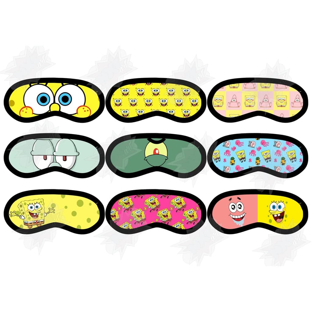 Máscaras de olho de dormir/tapa olho Bob Esponja / Patrick / Lula Molusco / Pankton / desenho