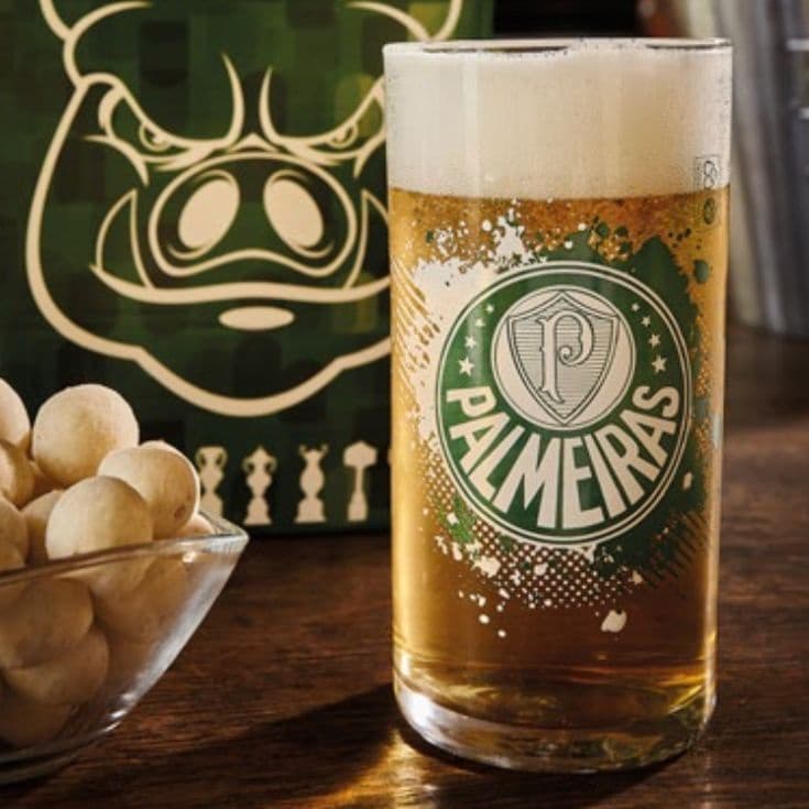 Copo de vidro personalizado palmeiras cylinder 300ml para cerveja drinks suco ou agua na caixa presente copo palmera