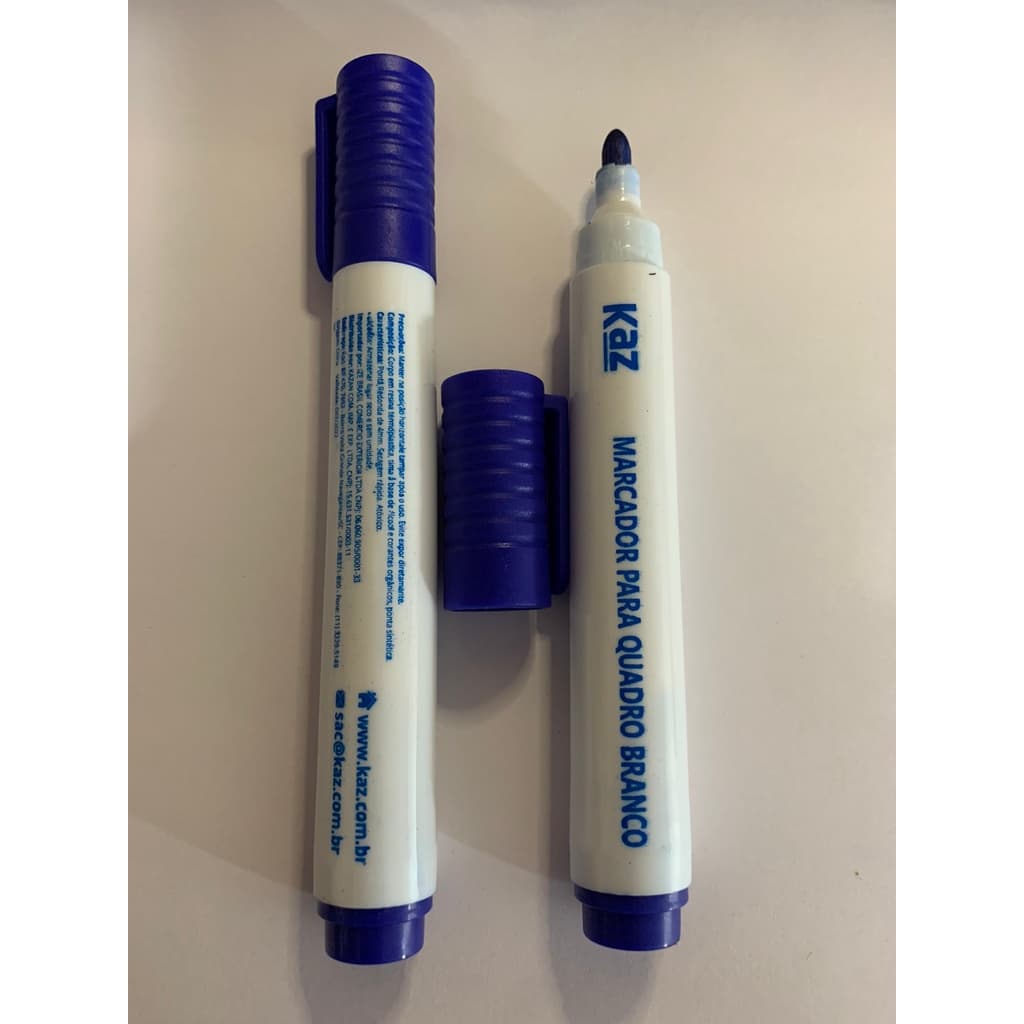 Pincel Marcador Para Quadro Branco Preto Azul Kaz
