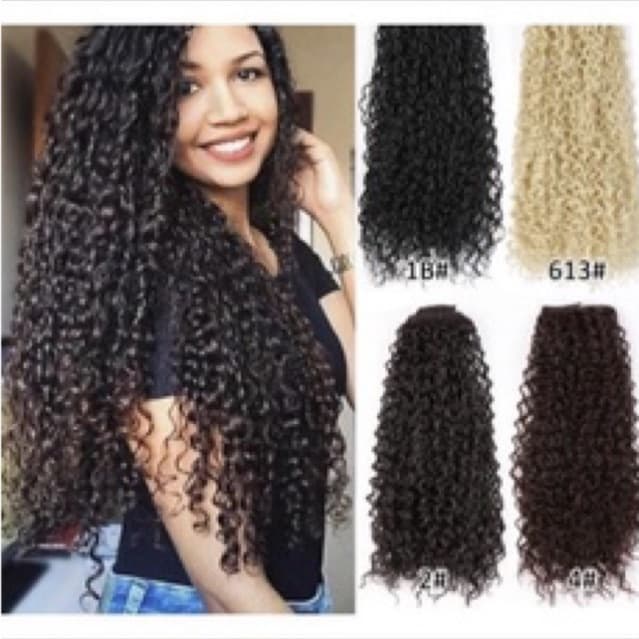 Aplique Tic Tac Cacheado Removível Para Extensão De Cabelo Em Fibra Bio Orgânica