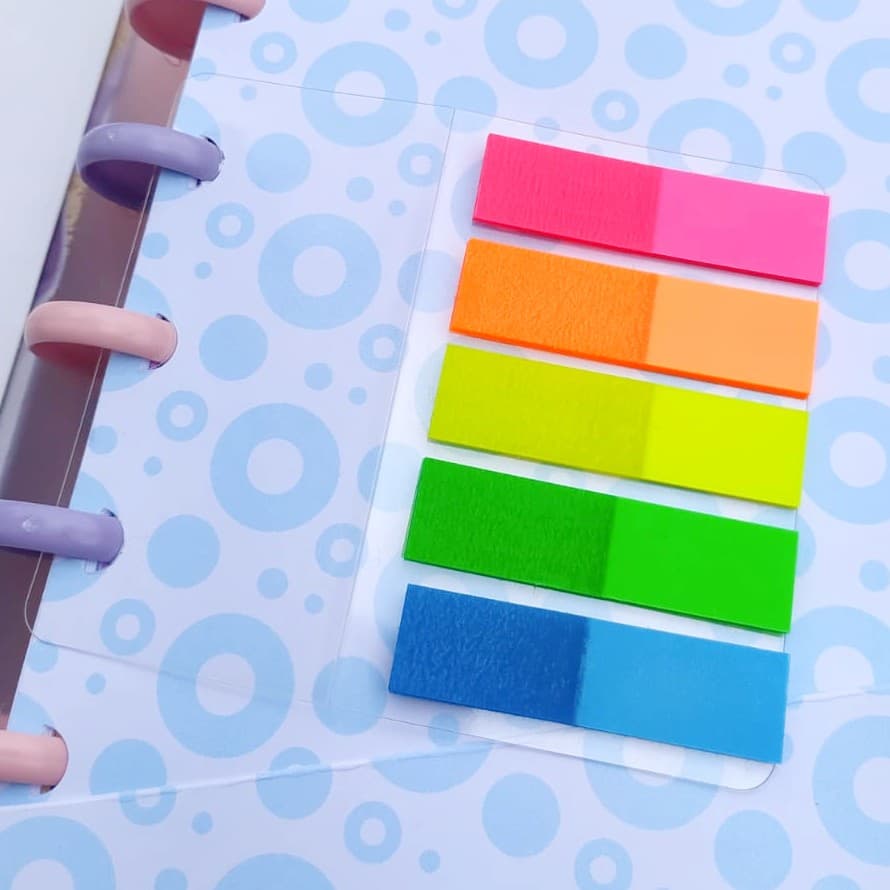 Marca Pagina Neon Para Caderno Inteligente - Plástico Autocolante Amor Infinito Cadernos