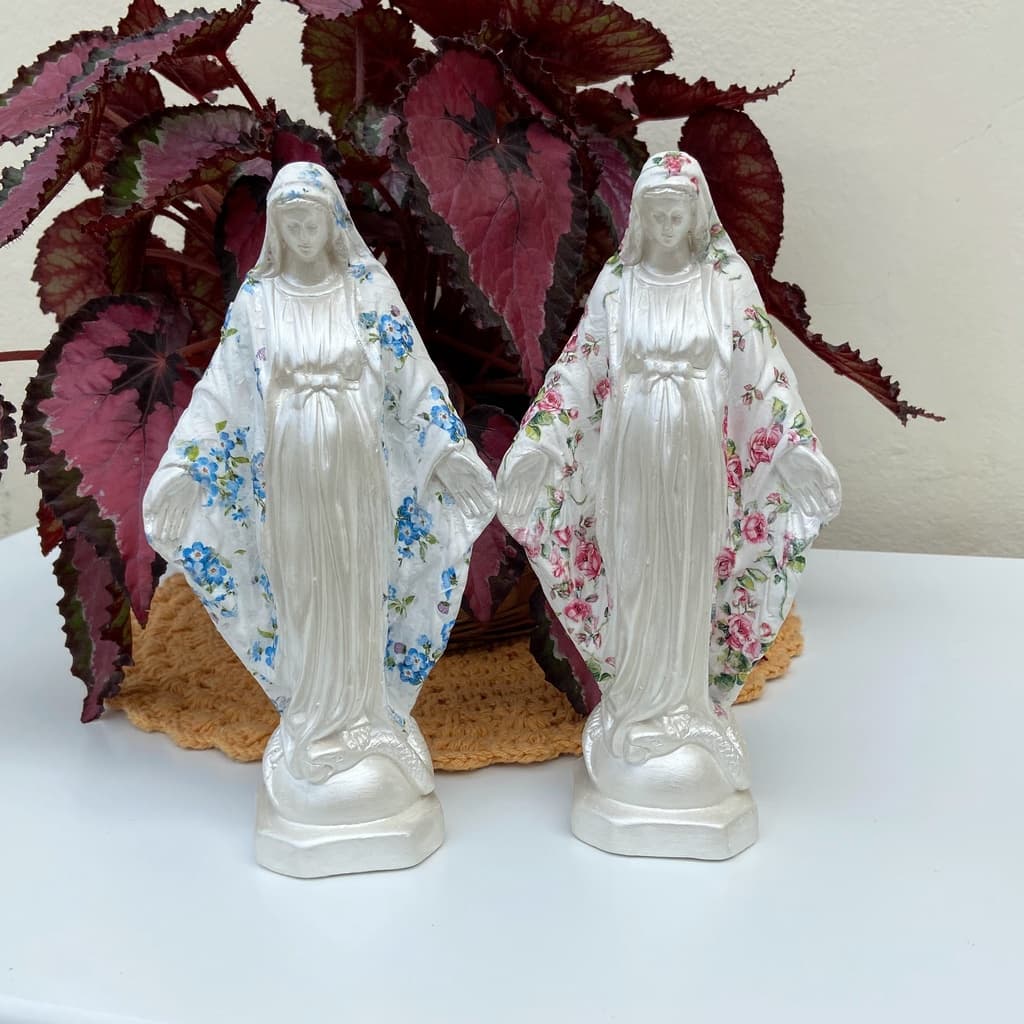 Nossa Senhora Das Graças Manto Flor Azul ou Rosa