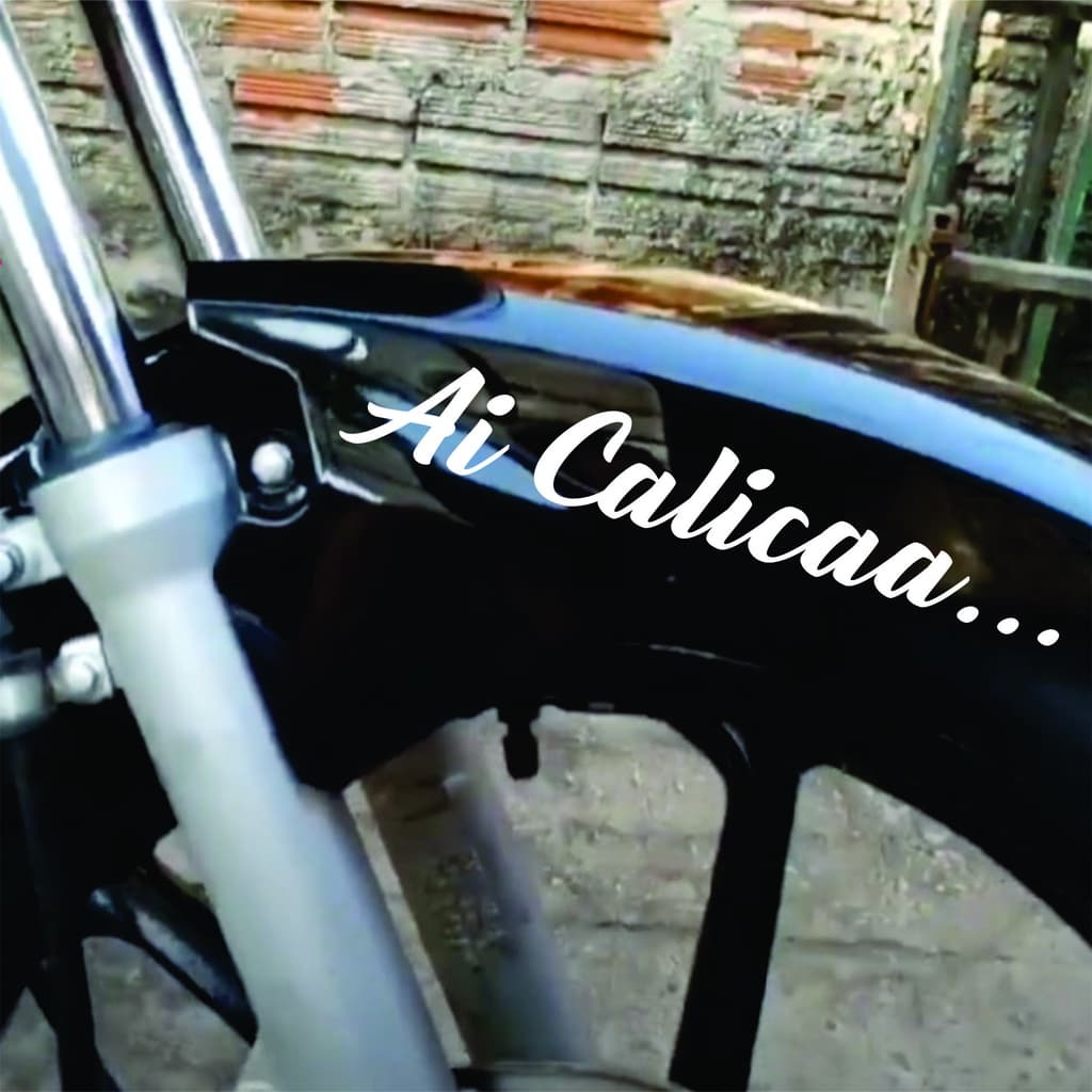 Adesivo AI CALICA... Para Viseira Capacete Moto Tanque Carro Caminhão  20CM