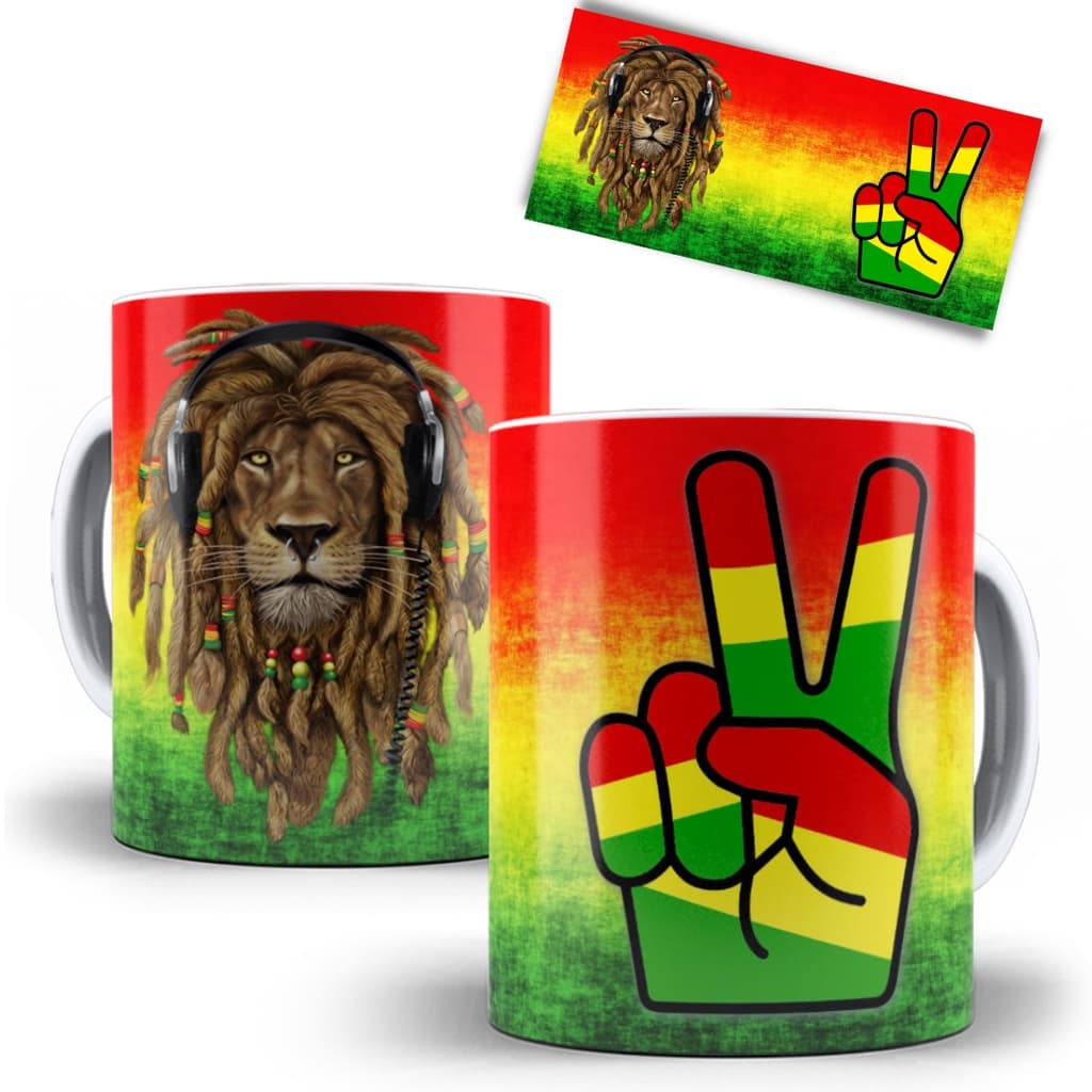 Caneca de Porcelana Personalizada Leão/Bob Marley
