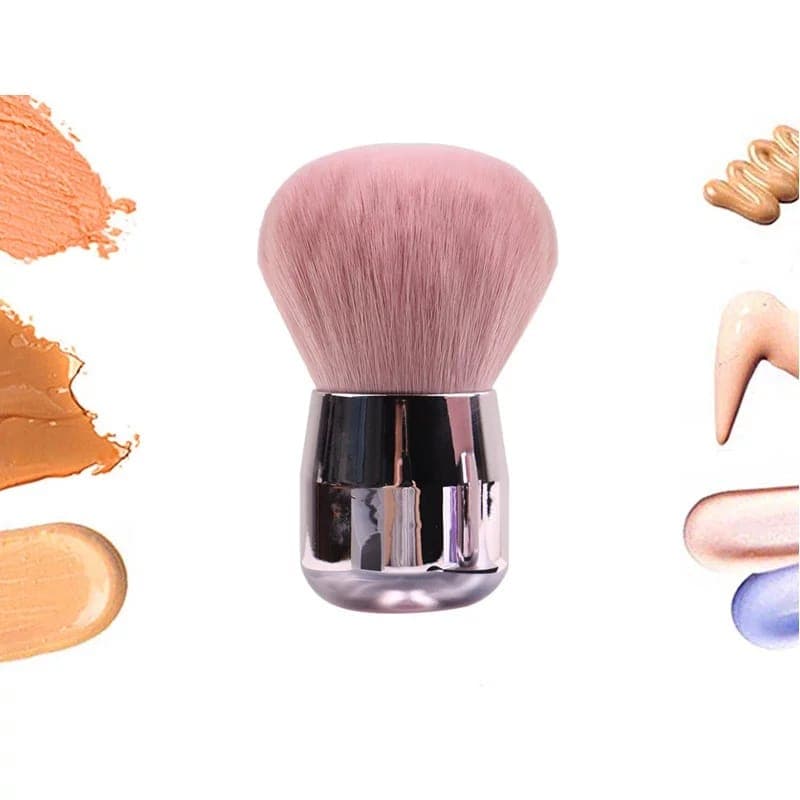 pincel kabuki espanador de pó unhas luxo rose maquiagem arts