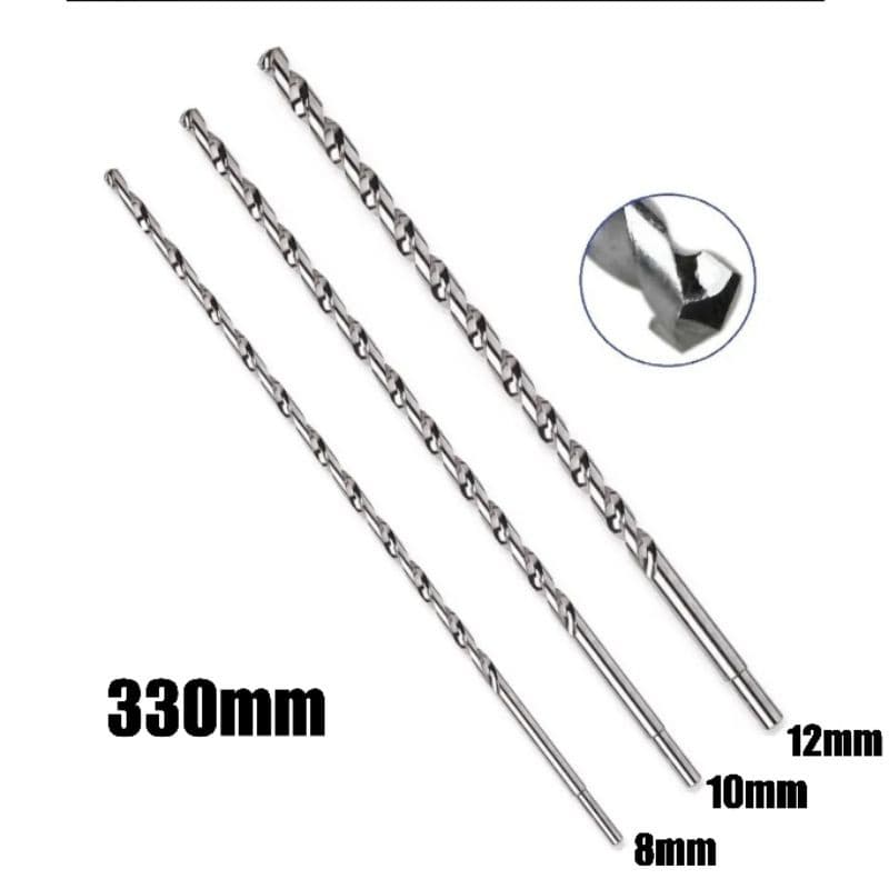 Broca de Widea Vídea para Concreto Parede 330mm Extra Longa  8, 10 e 12 mm