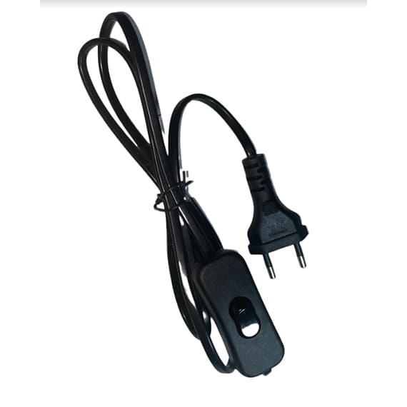 Rabicho/cordão De Abajur 1,50 Cm Com Interruptor Preto