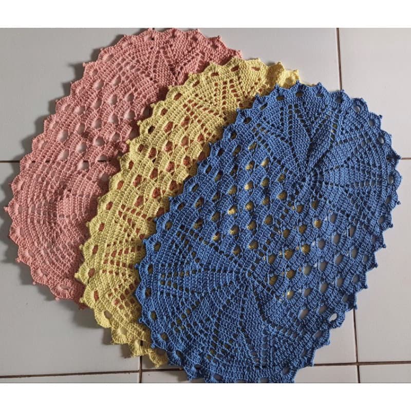 Tapetes em croche p/ quarto, cozinha, banheiro (80cm X 53cm)