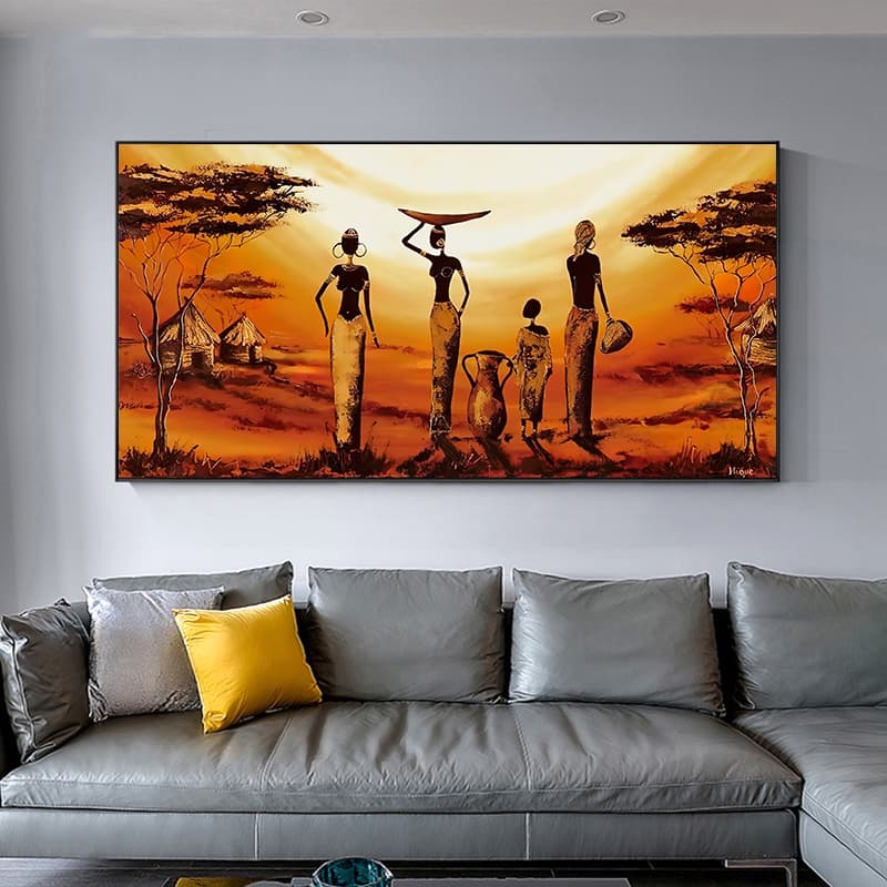 quadro decorativo 1 peça arte mulheres pôr do sol decoração