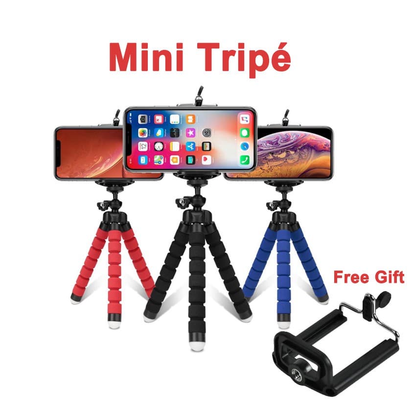 Mini Tripé Flexível Ajustável Suporte Celular Selfie Gopro Cameras Cor Variada