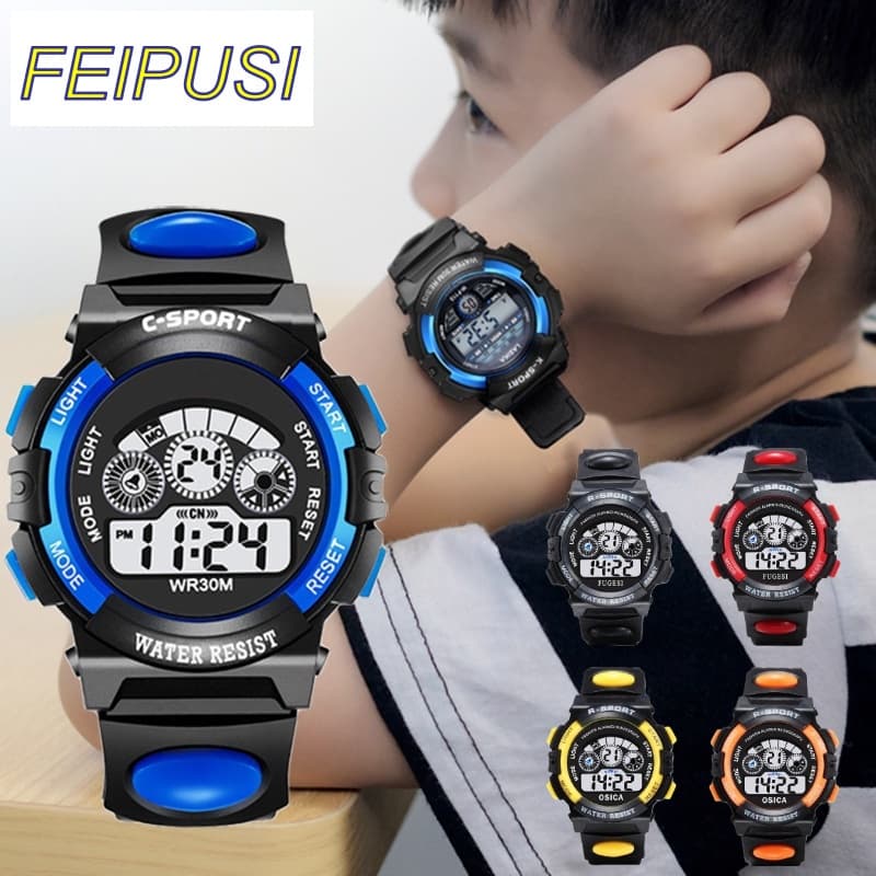 Relógio Infantil Luminoso À Prova D'água Com Display LED E Multifuncional