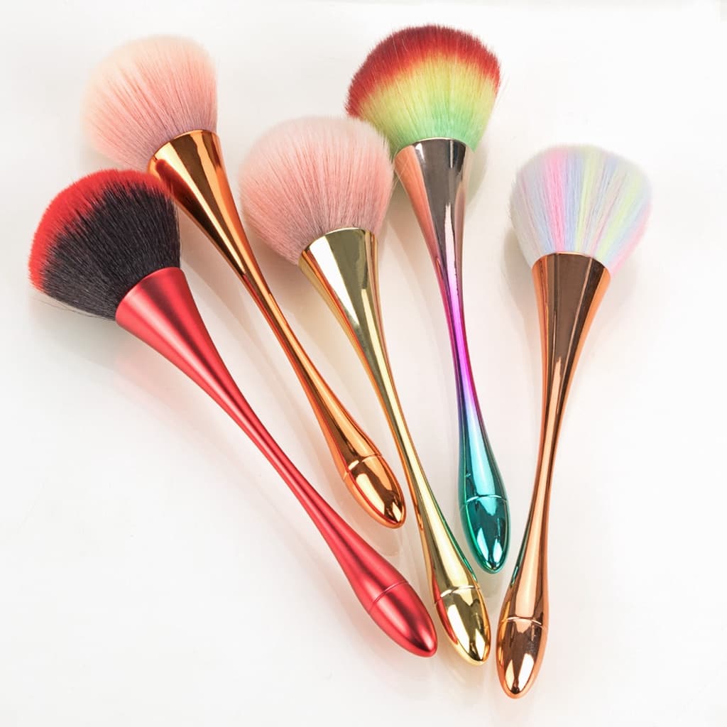 Pincel Largo Ouro Rosa para Base Pó Blush Ferramenta de Maquiagem Profissional Muito Macio