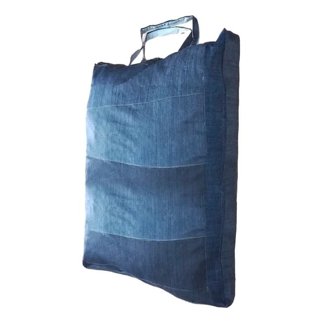 Sacolão Grosso Jeans Em Retalhos Reforçado Sacoleiro 120L